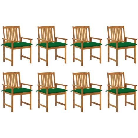 Sillas de jardín con cojines 8 uds madera maciza de acacia