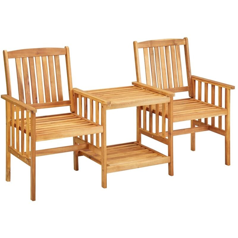 

Sillas de jardín con mesita madera maciza acacia 159x61x92 cm