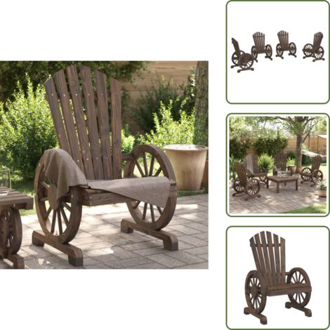 Sillas de jardín de abeto - vidaXL Sillones de jardín Adirondack 4 uds madera maciza de abeto - Sillas de jardín ergonómicas