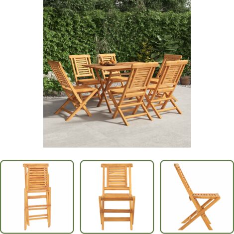 Sillas de jardín de madera - Sillas de jardín plegables 6 uds madera maciza teca 47x63x90 cm