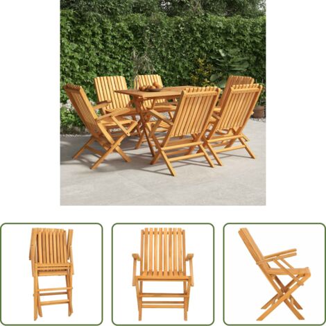 Sillas de jardín de madera - Sillas de jardín plegables 6 uds madera maciza teca 61x67x90 cm