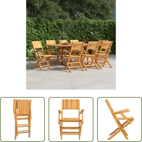 Sillas de jardín de madera - Sillas de jardín plegables 8 uds madera maciza teca 55x61x90 cm