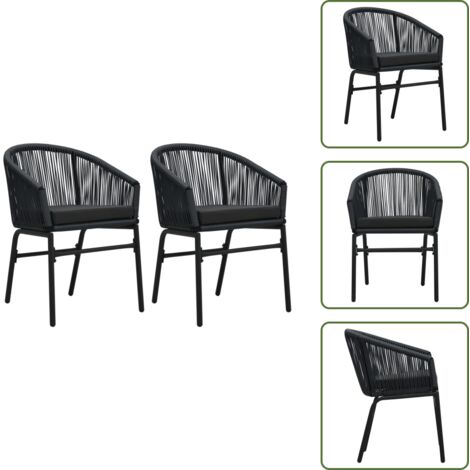 Sillas de jardín modernas - vidaXL Sillas de jardín 2 unidades ratán sintético negro - Sillas de jardín para exteriores