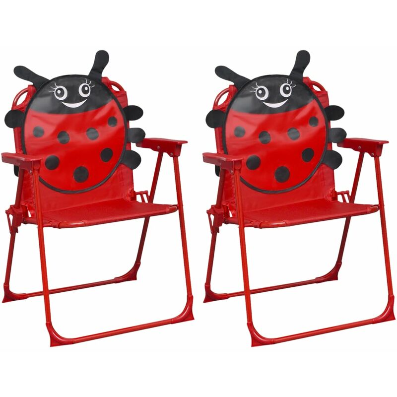 

vidaXL Sillas de jardín para niños 2 unidades tela rojo - Rojo