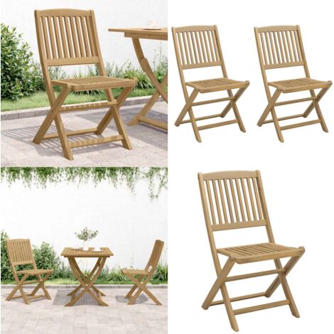 Sillas de jardín plegables 2 uds madera acacia 44x50x88 cm - Sillas de exterior - Sillas de jardín plegables