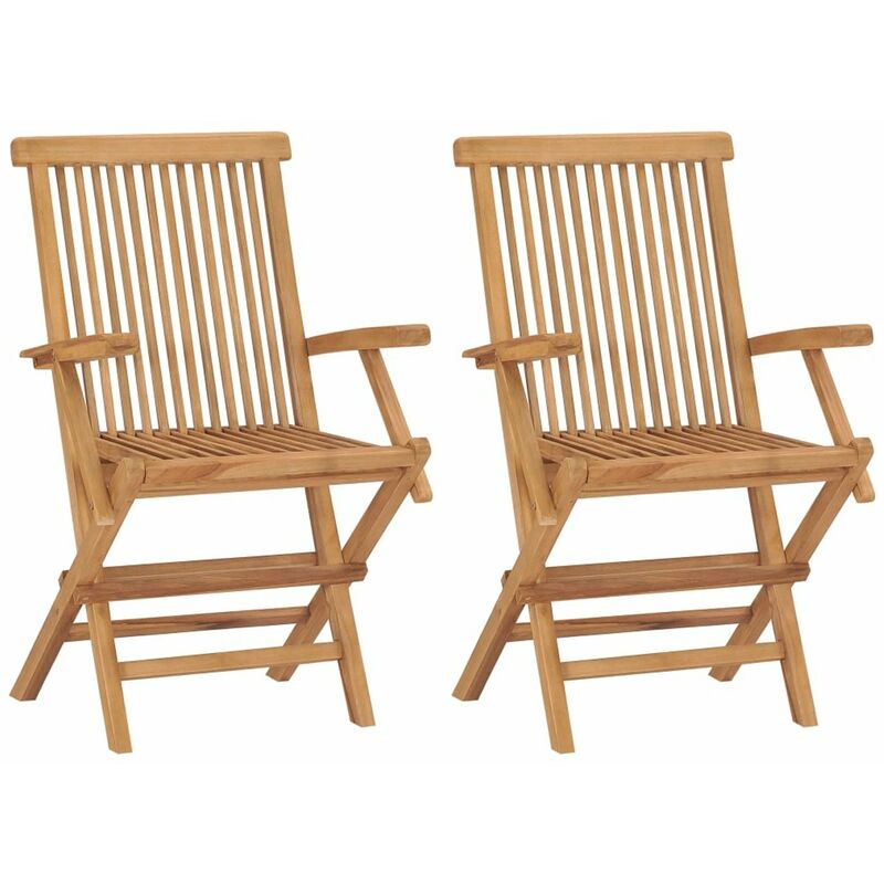 

Sillas de jardin plegables 2 unidades madera maciza de teca