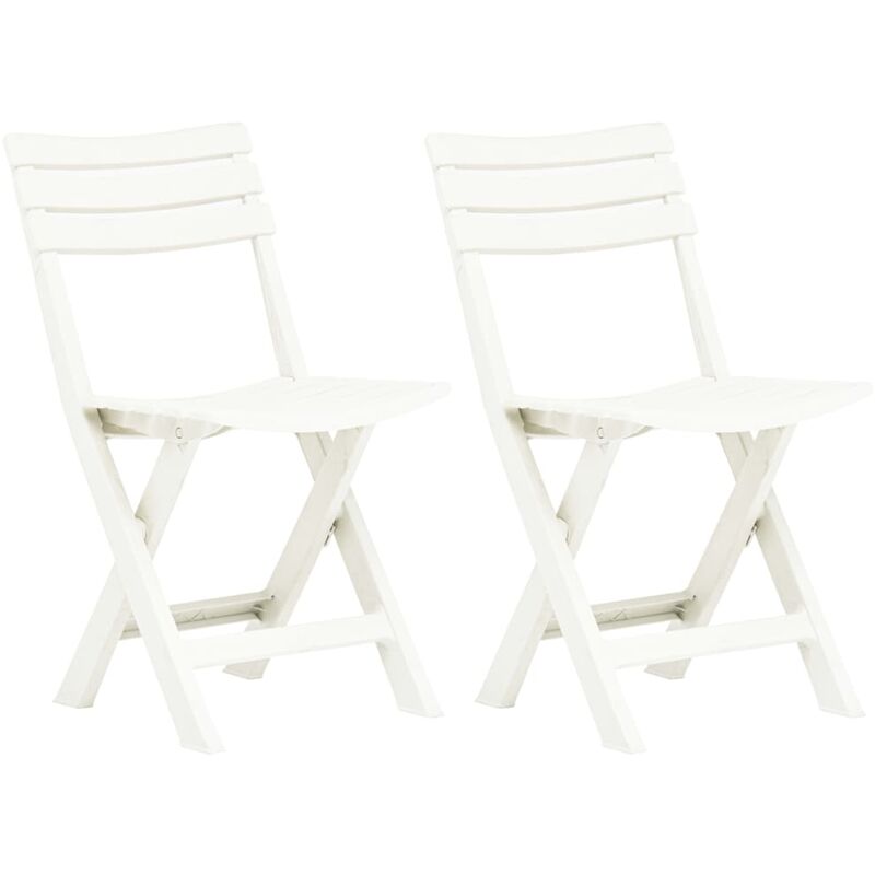 

vidaXL Sillas de jardín plegables 2 unidades plástico blanco - Blanco