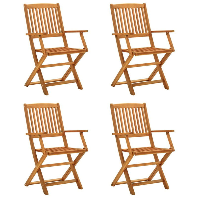 

Sillas de jardin plegables 4 pzas madera maciza de eucalipto