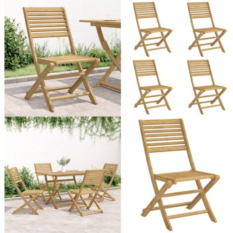 Sillas de jardín plegables 4 uds madera acacia 48,5x61,5x87 cm - Sillas de exterior - Sillas de jardín plegables