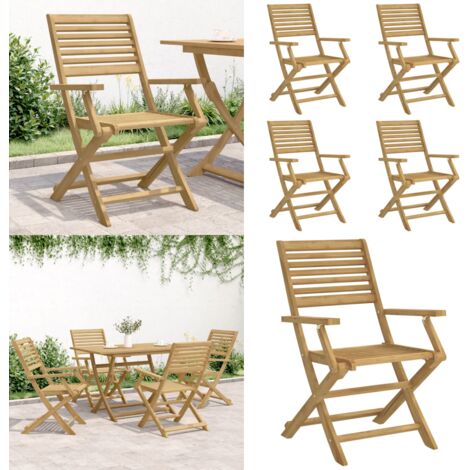 Sillas de jardín plegables 4 uds madera acacia 54,5x61,5x86,5cm - Sillas de jardín plegables - Sillas de jardín de madera