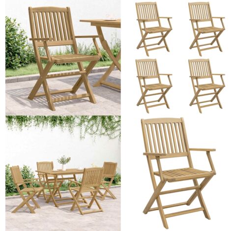 Sillas de jardín plegables 4 uds madera acacia 54x61x88 cm - Sillas de jardín de madera - Sillas de jardín acacia