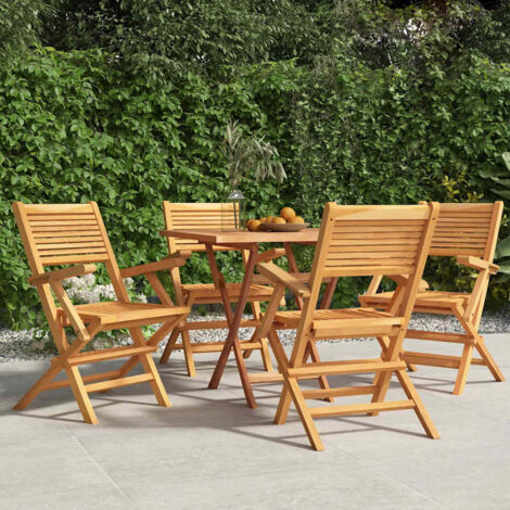 Sillas de jardín plegables 4 uds madera maciza teca 55x62x90 cm