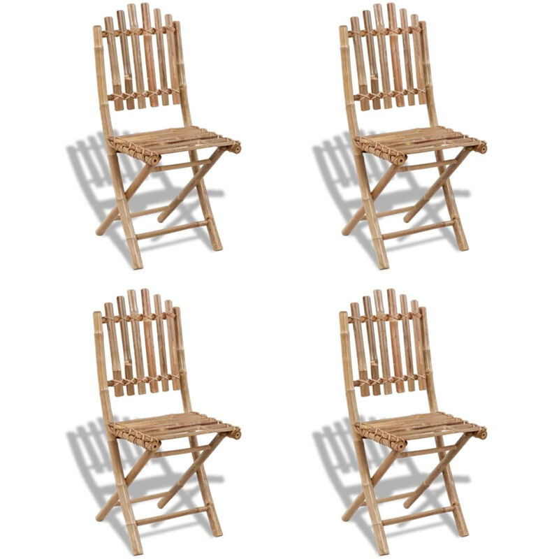 

Sillas de jardin plegables 4 unidades de bambu