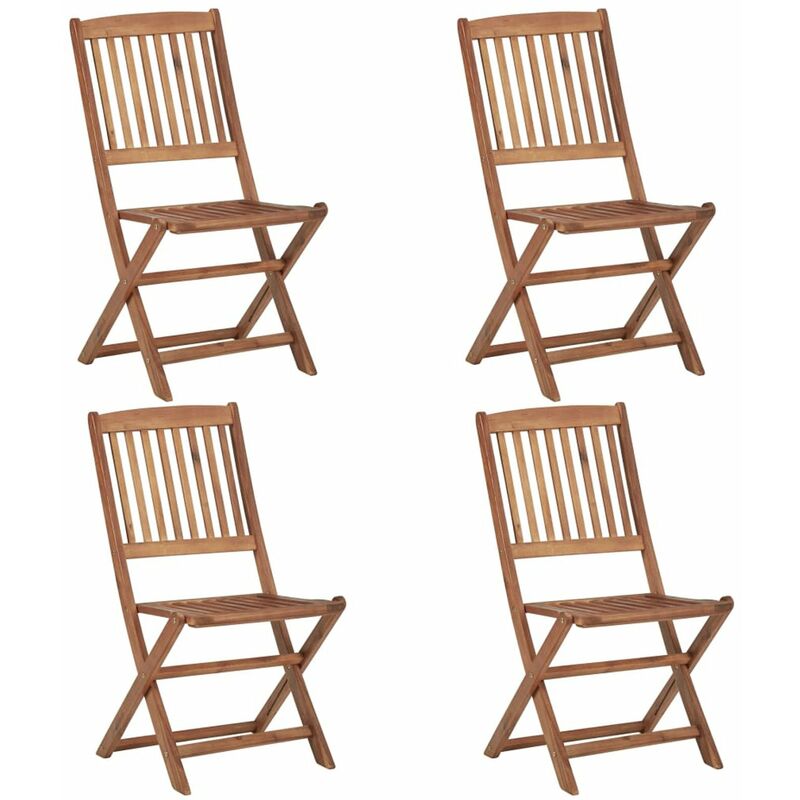 

Sillas de jardin plegables 4 unidades madera maciza de acacia