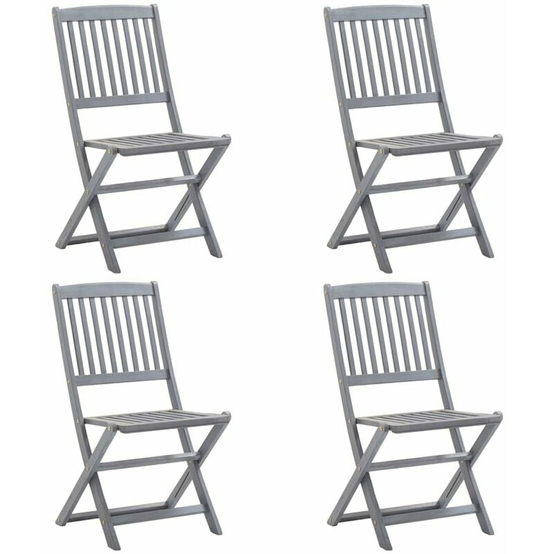 

Sillas de jardin plegables 4 unidades madera maciza de acacia