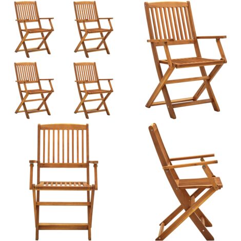 Sillas de jardín plegables 4 unidades madera maciza de acacia - Sillas plegables - Sillas de comedor