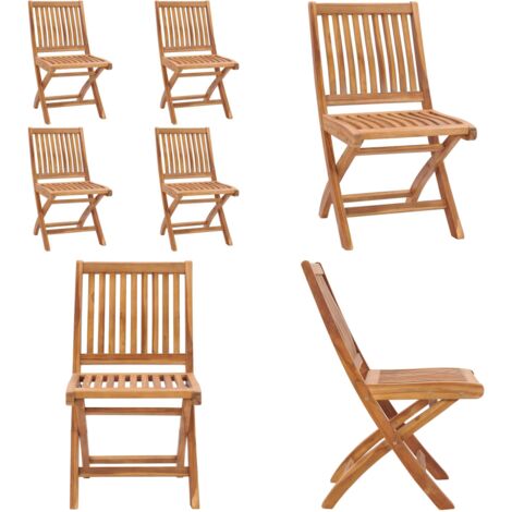 Sillas de jardín plegables 4 unidades madera maciza de teca - Sillas de exterior - Madera de teca