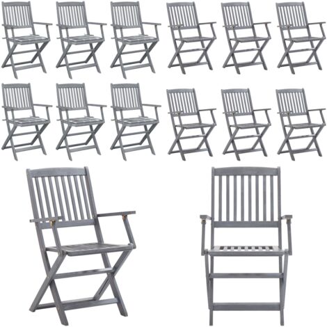 Sillas de jardín plegables 6 uds cojines madera maciza acacia - Sillas plegables - Sillas de comedor