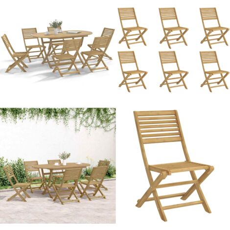 Sillas de jardín plegables 6 uds madera acacia 48,5x61,5x87 cm - Sillas de exterior - Sillas de jardín plegables