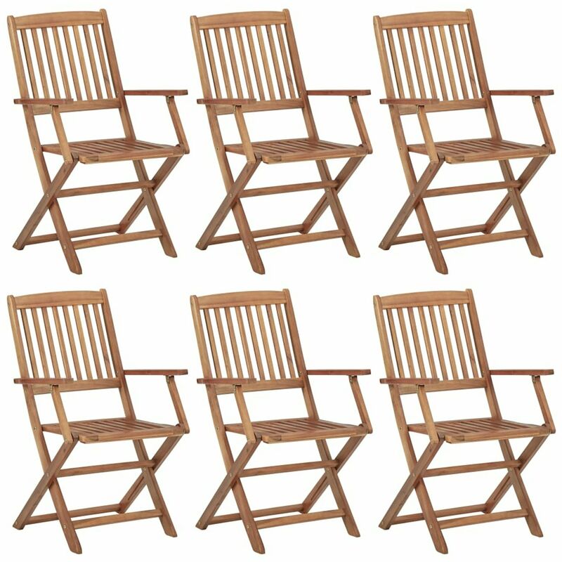 

Sillas de jardin plegables 6 uds madera maciza de acacia
