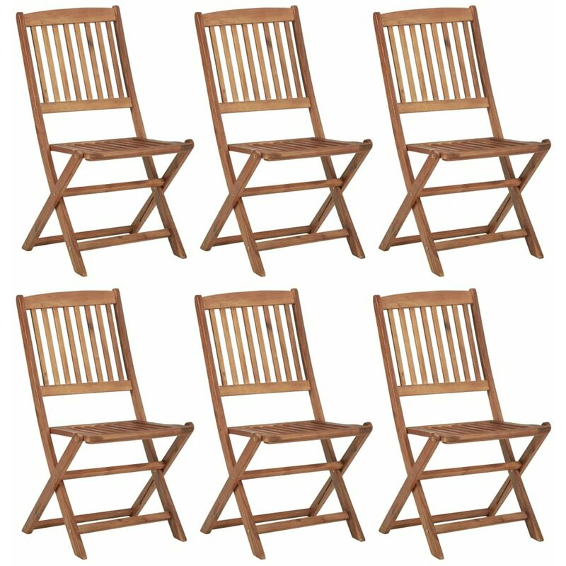 

Sillas de jardin plegables 6 uds madera maciza de acacia