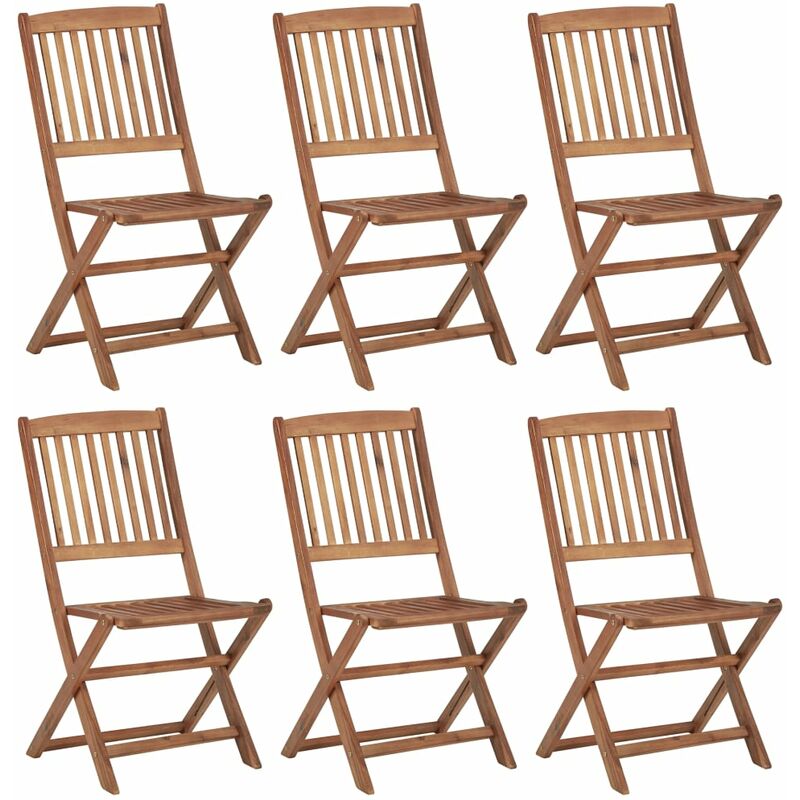 

Sillas de jardín plegables 6 uds madera maciza de acacia