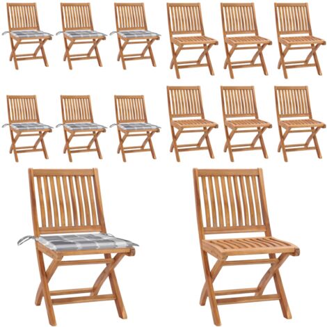 Sillas de jardín plegables 6 uds madera maciza teca con cojines - Sillas de exterior - Sillas plegables