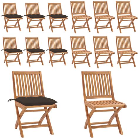 Sillas de jardín plegables 6 uds madera maciza teca con cojines - Sillas de exterior - Sillas plegables