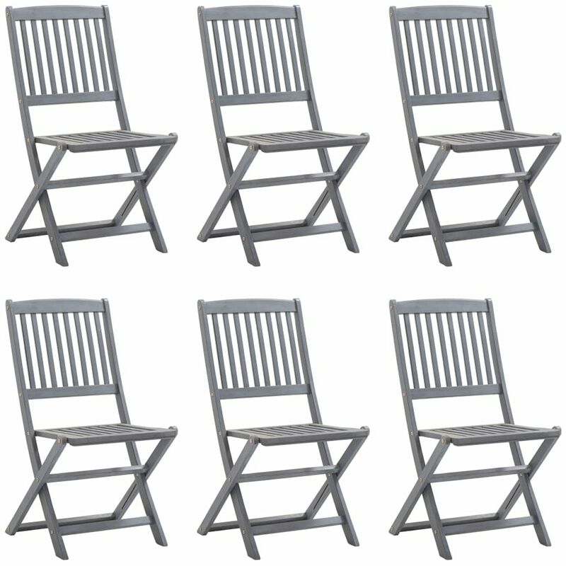 

Sillas de jardin plegables 6 unidades madera maciza de acacia