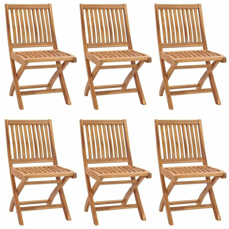 

Sillas de jardin plegables 6 unidades madera maciza de teca