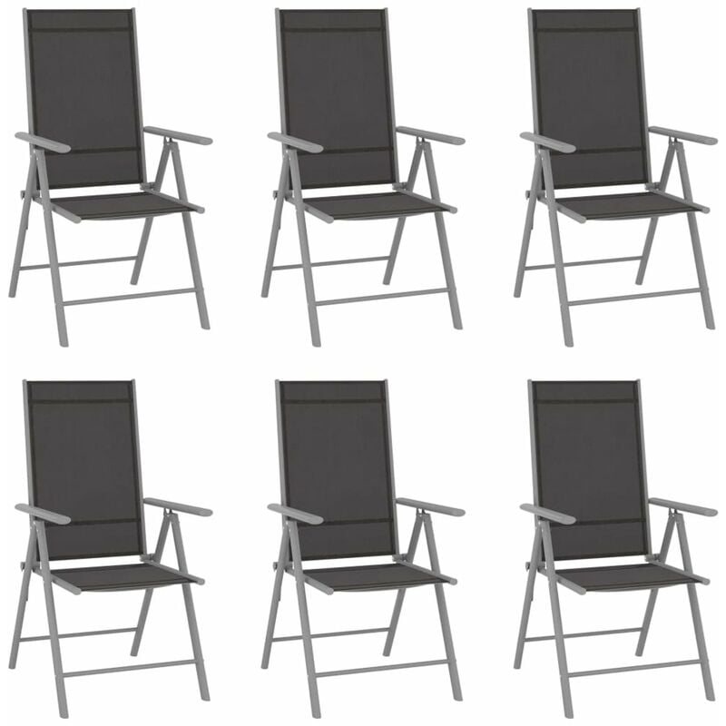 

Sillas de jardin plegables 6 unidades textilene negro