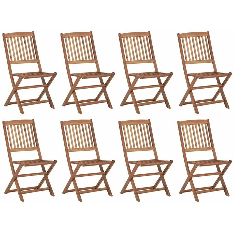 

Happyshopping - Sillas de jardin plegables 8 uds madera maciza acacia