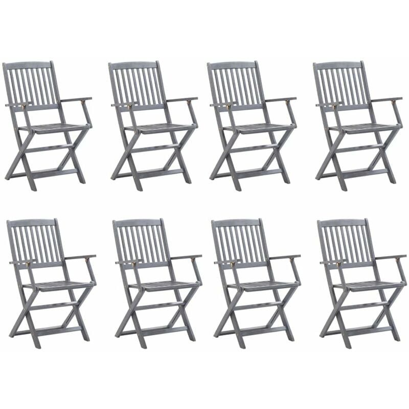 

Happyshopping - Sillas de jardin plegables 8 unidades madera maciza de acacia