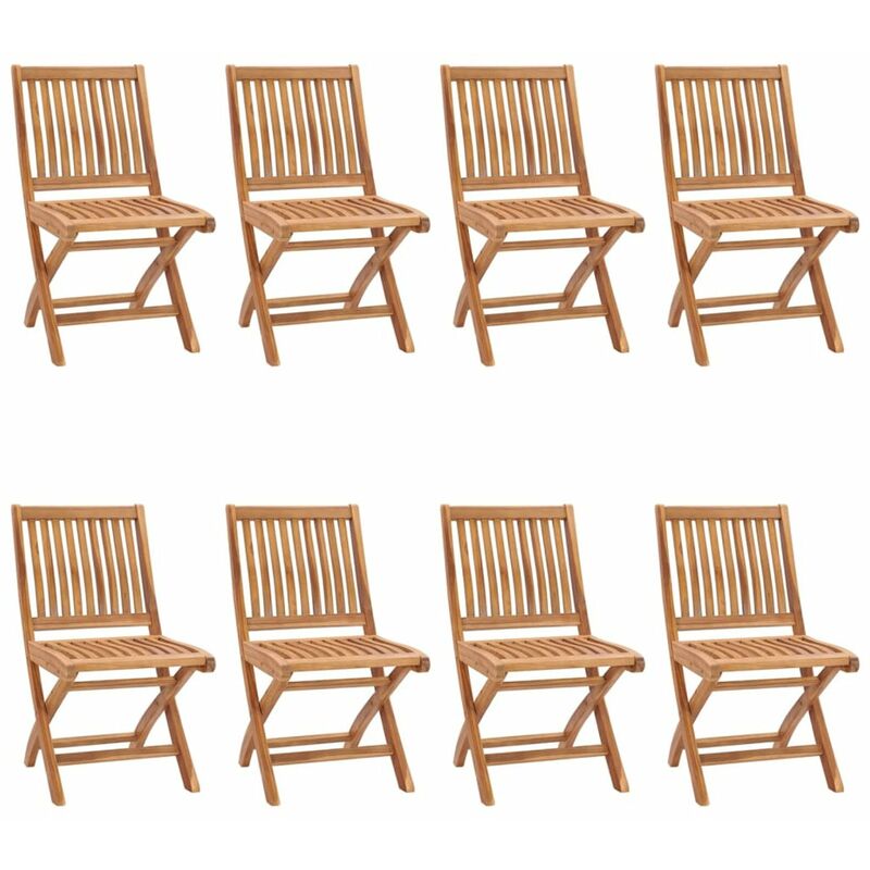 

Sillas de jardin plegables 8 unidades madera maciza de teca