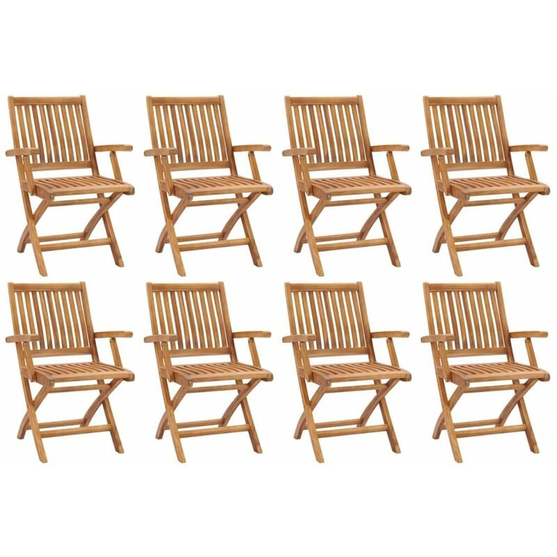

Happyshopping - Sillas de jardin plegables 8 unidades madera maciza de teca