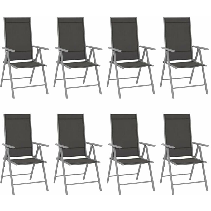 

Sillas de jardin plegables 8 unidades textilene negro