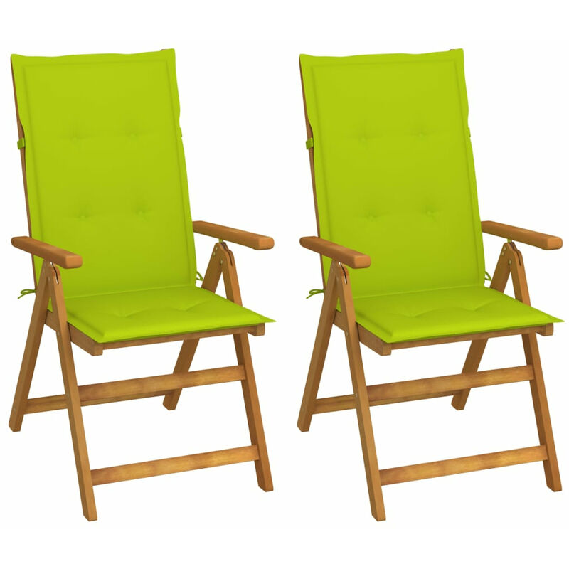 

Sillas de jardin reclinables 2 uds madera maciza acacia cojines