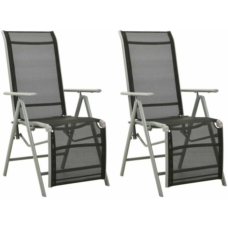 

Sillas de jardin reclinables 2 uds textileno aluminio plateado