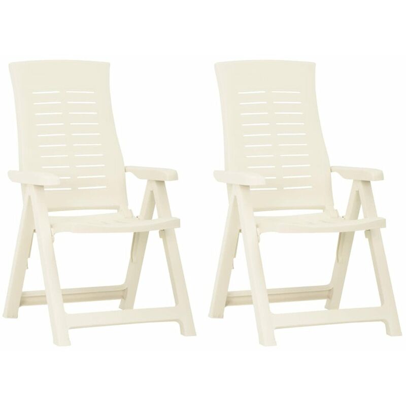 

Sillas de jardin reclinables 2 unidades plastico blanco