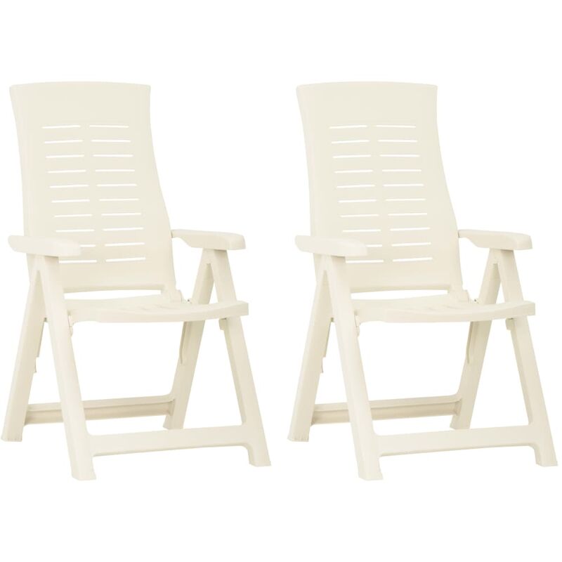 

Sillas de jardín reclinables 2 unidades plástico blanco