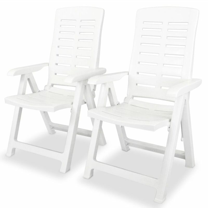 

Sillas de jardín reclinables 2 unidades plástico blanco