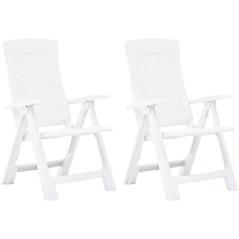 

Sillas de jardín reclinables 2 unidades plástico blanco
