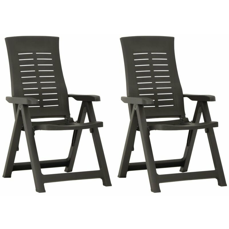 

Sillas de jardin reclinables 2 unidades plastico gris antracita