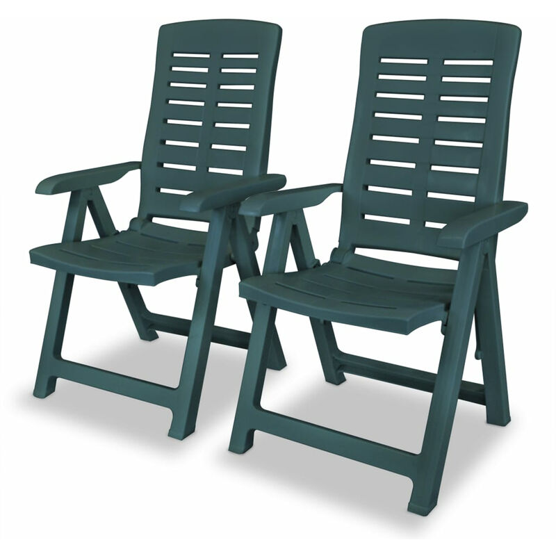 

Sillas de jardin reclinables 2 unidades plastico verde