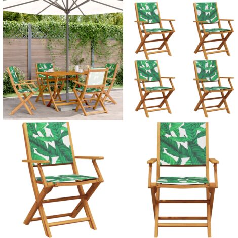Sillas de jardín reclinables 4 uds madera maciza y tela verde - Sillas de jardín plegables - Sillas de jardín reclinables