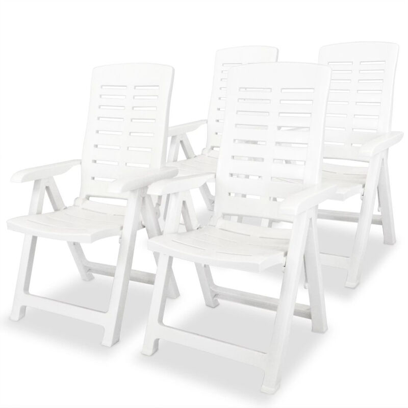 

Sillas de jardin reclinables 4 unidades plastico blanco