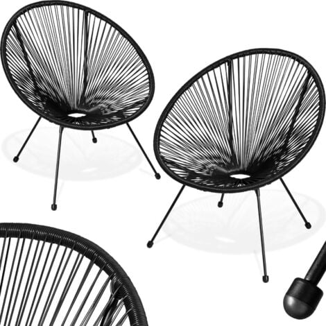 Sillas de jardín retro SANTANA estilo acapulco - sillas tipo acapulco, sillas de hilos elásticos estilo retro ligeras, asiento cómodo estable de acero