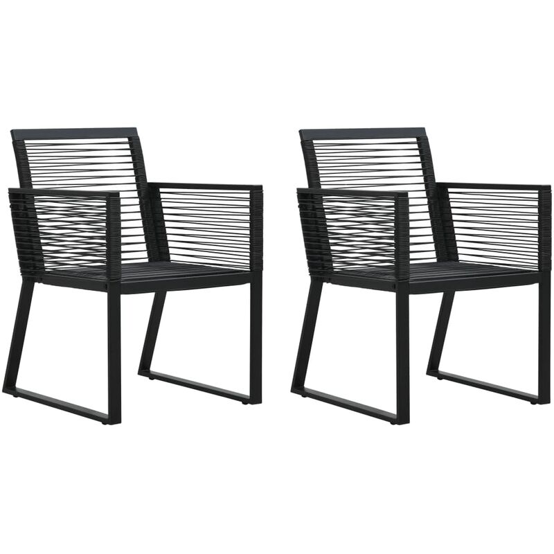 

Sillas de jardín 2 unidades ratán de PVC negro - Negro