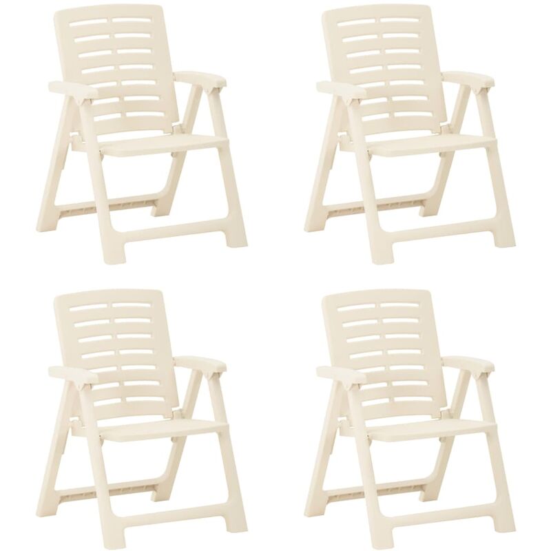 

Sillas de jardín 4 unidades plástico blanco - Blanco