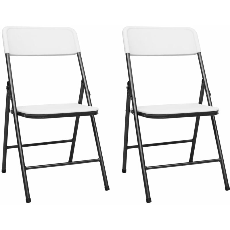

Sillas de jardín plegables 2 unidades HDPE blancas - Blanco
